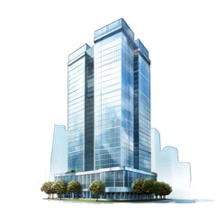 Fototapeta premium Skyscraper isolated on white created with Generative AI