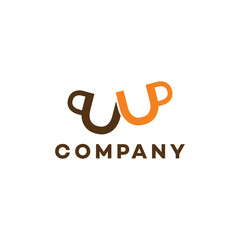 UP cup letter restaurant coffee shop food business, logo, design, brand identity, flat logo, company, editable, vector
