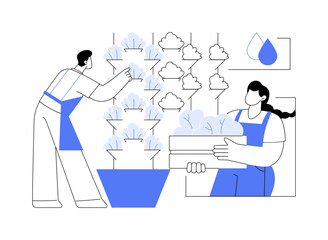 Aeroponics abstract concept vector illustration.