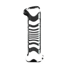 White symbol with black straps. letter l