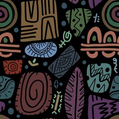 Doodle abstract ethnic pattern. tribal seamless pattern .illustration.