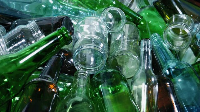 Glass Recycling - Bottles And Jars Pile