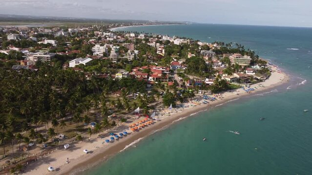 Maraca&iacute;pe porto de galinhas natal Rio Grande do Norte. Beautiful beach, buggy riding in the sand, palm trees in nordeste brasil