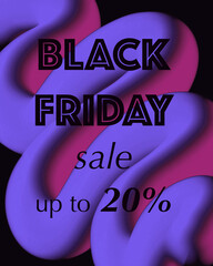Black Friday Sale banner. Online marketing. Instagram, Facebook. 