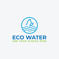 eco water logo design vector format