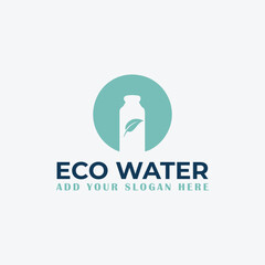 eco water logo design vector format