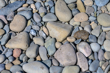 sea ​​pebbles on the beach on the island of Cyprus