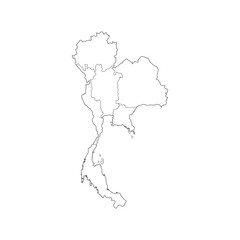 Line Map of Thailand Vector Icon Illustration Thailand Map