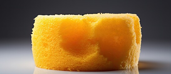 a rough yellow sponge roll With copyspace for text - obrazy, fototapety, plakaty