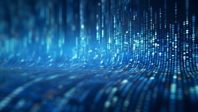 Background of Binary Code in Blue