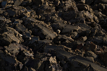 dug up ground in garden background