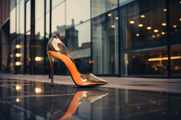 Step into glamour with fashionable high heels. These modern, stylish footwear pieces offer elegance and luxury, enhancing the beauty and confidence of the wearer - Powered by Adobe