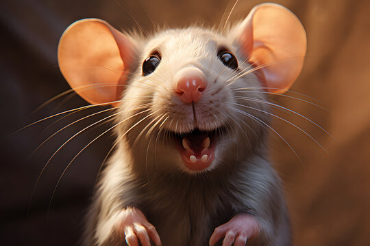 Liebenswerte Gef&auml;hrten: Niedliche Ratte als intelligentes und neugieriges Haustier