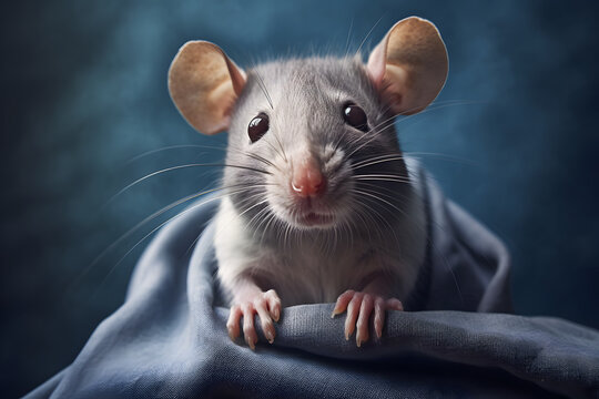 Liebenswerte Gef&auml;hrten: Niedliche Ratte als intelligentes und neugieriges Haustier