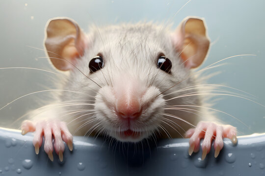Liebenswerte Gef&auml;hrten: Niedliche Ratte als intelligentes und neugieriges Haustier