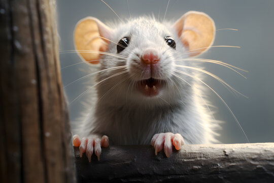 Liebenswerte Gef&auml;hrten: Niedliche Ratte als intelligentes und neugieriges Haustier