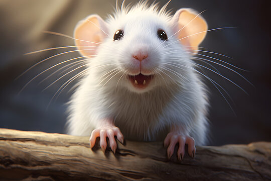 Liebenswerte Gef&auml;hrten: Niedliche Ratte als intelligentes und neugieriges Haustier