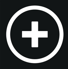 add-on icon, vector illustration of the add-on, in white, isolated on a black background background