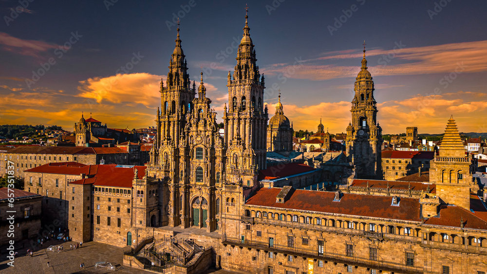 Wall mural santiago de compostela españa galiza catedral peregrinación camino praza rúa arquitectura ciudad cid