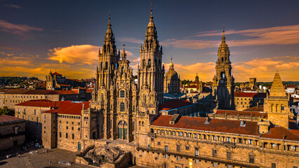 Santiago de Compostela España Galiza Catedral Peregrinación Camino Praza Rúa Arquitectura Ciudad...