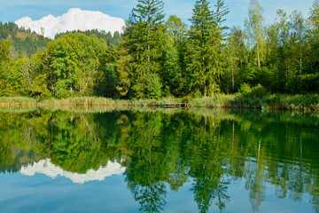 Fototapeta na wymiar the Kraeger lake in Austria