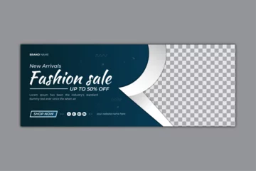 Fotobehang Creative Fashion sale social media facebook cover  timeline web ad banner template with photo place modern layout  © Alauddinhussain