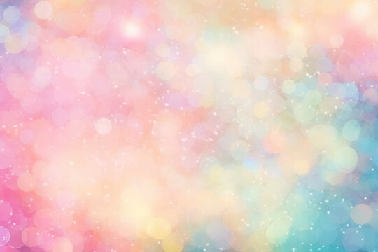 Rainbow blurred background, abstract soft pastel bokeh and lights