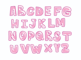 Pink Outline Alphabet letters font