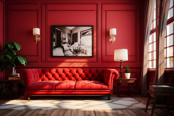 luxury living room red