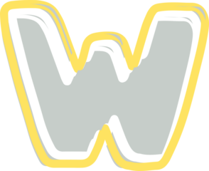 Outline Alphabet letter w