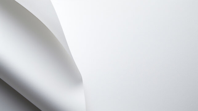 Closeup of crisp and smooth plain white paper, ilrating its high quality and professionalgrade characteristics.