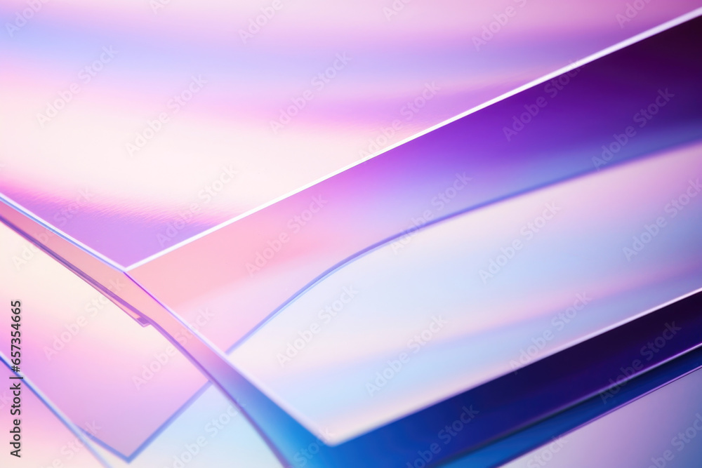 Poster closeup of glossy photo paper displaying a high gloss surface with a mirrorlike sheen. its smooth an