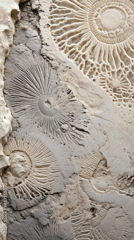 Poster closeup of limestone with crinoid fossils the texture of this limestone is predominantly made up of 