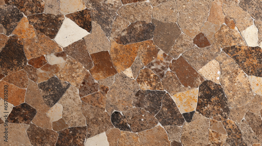 Aufkleber texture of a warm toned porphyry featuring a mix of golden, orange, and brown flecks that create a 3