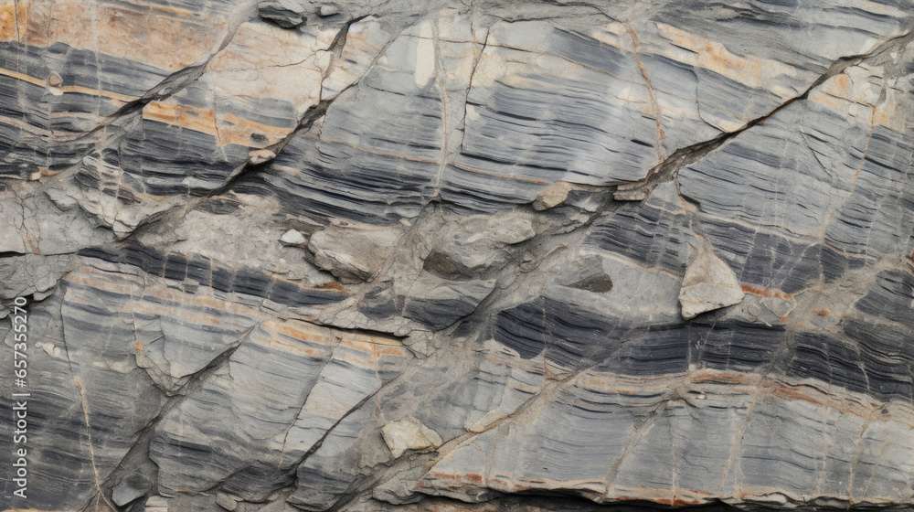 Aufkleber closeup of layered gneiss a detailed shot of a gneiss sample, showing its numerous layers and foliat