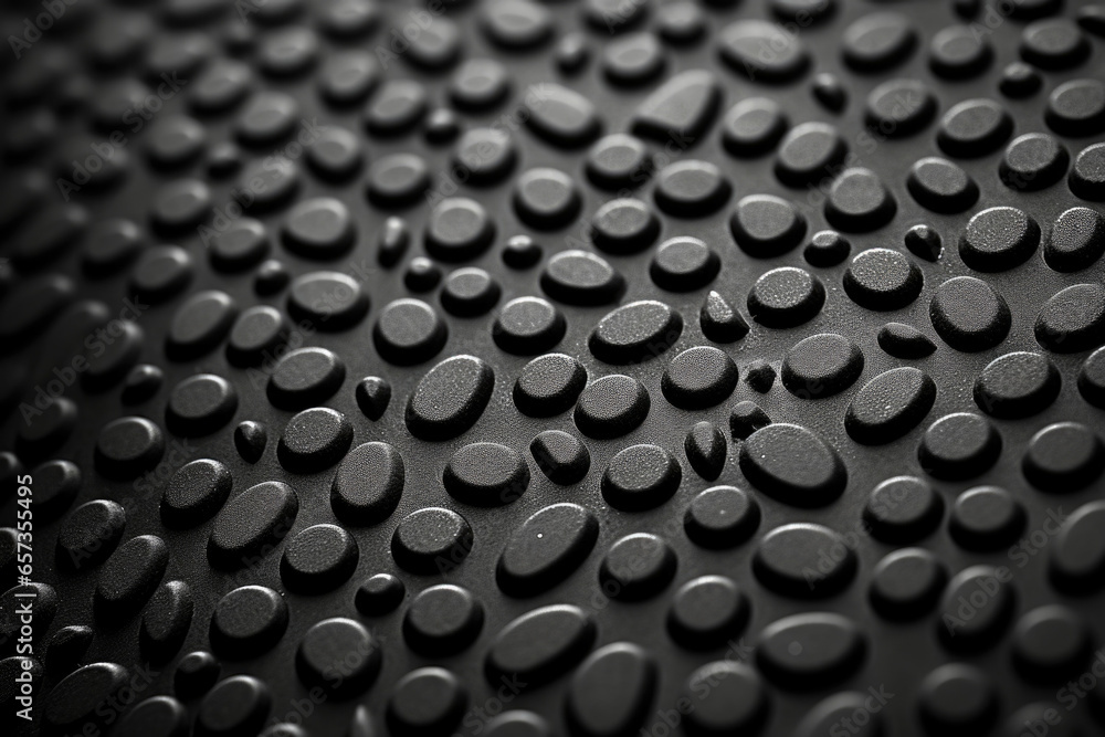 Poster closeup of a molded rubber pattern with a raised dot texture, perfect for creating traction on worko