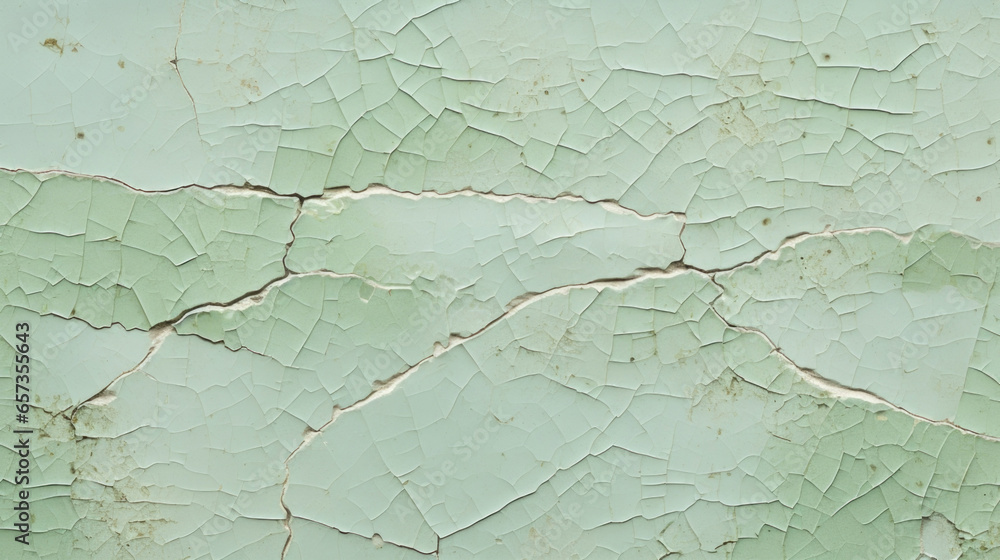 Poster closeup of celadon porcelain with a distressed crackle texture a matte finish with prominent cracks 