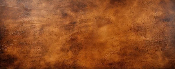 Fototapeten Texture of distressed saddle leather The worn and weathered appearance of this texture gives it a rustic and vintage look. The leather appears wrinkled and cracked, adding depth and character © Justlight