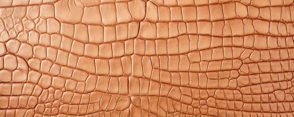 Poster Closeup of crocodile skin leather in a light tan color with muted, earthy undertones. The leather is smooth to the touch and has a luxurious, exotic look. © Justlight