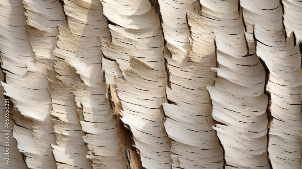 Poster closeup of a beech tree bark with numerous horizontal gouges made by a woods powerful beak. the goug