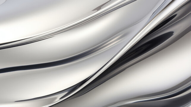 Closeup of a polished stainless steel texture, showcasing a lightcatching, mirror effect.