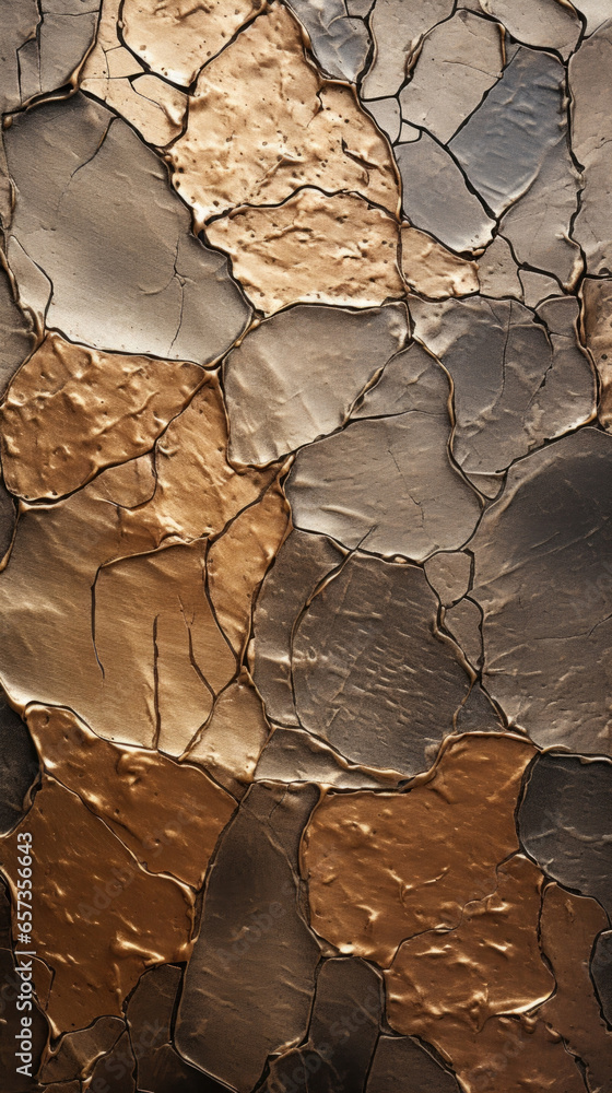 Aufkleber texture of hammered metal a closeup view of a piece of metal with a textured surface created by repe