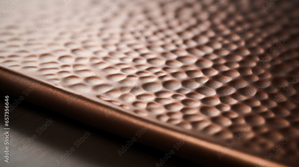 Poster closeup of hammered satin bronze with a hammered texture, this bronze has a dimpled and bumpy surfac