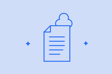 cloud document illustration in flat style design. Vector illustration.
