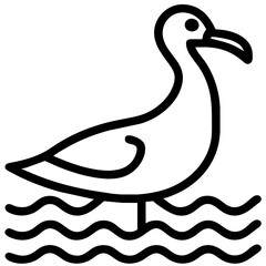 Albatross Icon. Animal Head Silhouette Icon Albatross. Flat Sign Graph Symbol for Your Website Design, Logo, App, UI.