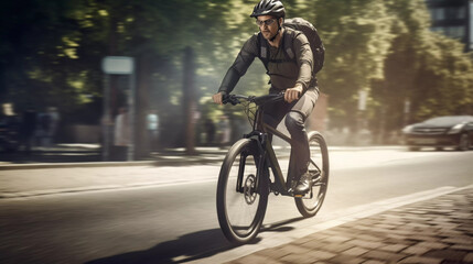 Urban Biker's Journey. Capturing the journey of an urban biker navigating city streets.