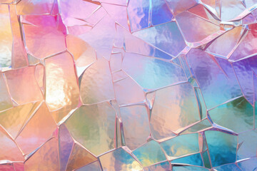 Texture of beveled glass with a subtle, rainbowlike iridescence, giving it a unique and eyecatching shimmer.