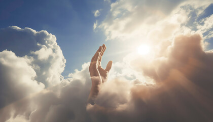 hand of god in the sky - obrazy, fototapety, plakaty