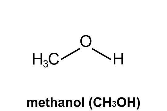 Chemical structure of methanol (CH3OH)