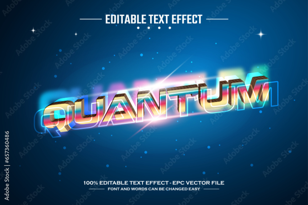 Poster quantum 3d editable text effect template